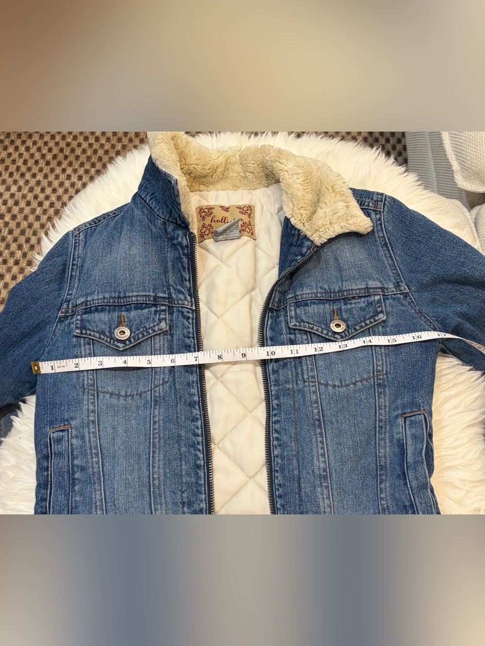 Vintage 2004 Hollister Sherpa Denim Full Zip Jacket Size XS EUC - Picture 8 of 8